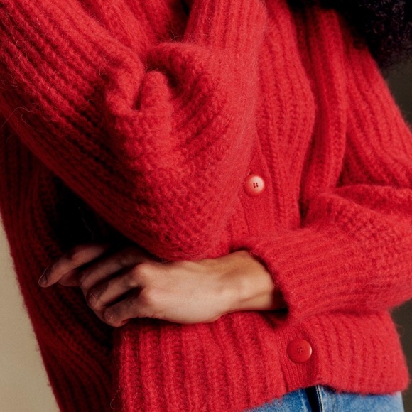 Sezane Emile Cardigan Red - Size S - Picture 2 of 7